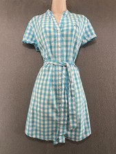 Summer Holiday Gingham Dress Spagnolo Blue Oversized Shirt Style UK XL