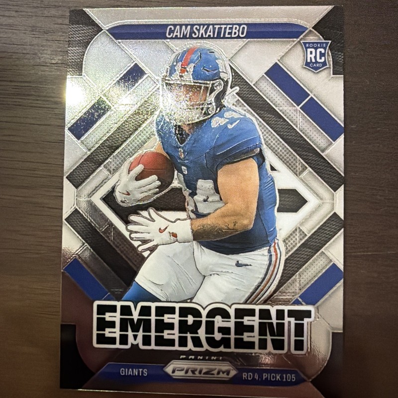 2025 Panini Prizm Football Cam Skattebo RC Emergent Insert #1 New York Giants
