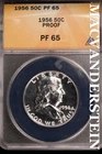 1956 Franklin Half Dollar-ANACS PF 65 Proof #SLM548