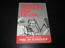 KIRK MULLER SIGNED AUTO 1988-89 NEW JERSEY DEVILS HOCKEY SCHEDULE