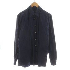 FENDI Shirt Long Sleeve Allover Pattern Cotton 41 Navy/AN57 Men's