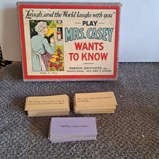 Vintage Parker Brothers Mrs. Casey Wants To Know Game