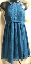 Azazie Andalise Junior Bridesmaid Dress – Size J12 – Ink Blue – NEW