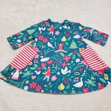 Mini Boden Teal Green Red Christmas Holiday Dress Girl Kid 2 3 Casual Whimsical