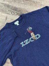 Vtg Izod Mens XL Embroidered Golf Knit Sweater Heavyweight Crewneck Pullover