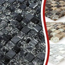 Glas Naturstein Mosaikfliesen Malawi Bruchglas Quadrat