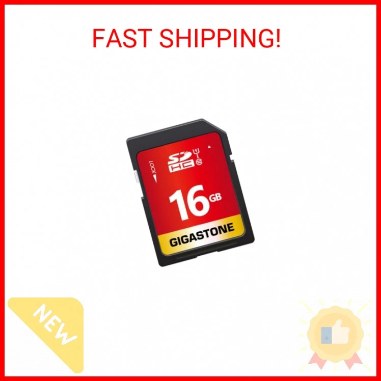 GIGASTONE 16GB SD Card UHS-I U1 Class 10 SDHC Memory Card High-Speed Full HD Vid - Image 2 of 2
