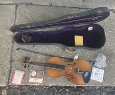 Vtg. Antonius Stradivarius Cremonensis Faciebat Anno 17 - 2 Bows  Case AS IS