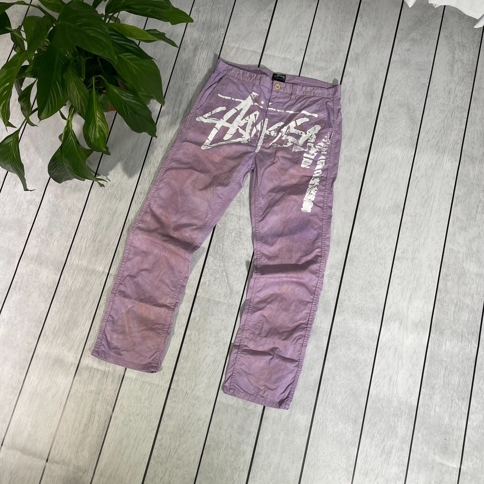 Custom Reworked Stussy Pants – Unique Artistic Finish alt rare y2k streetwear thumbnail 2