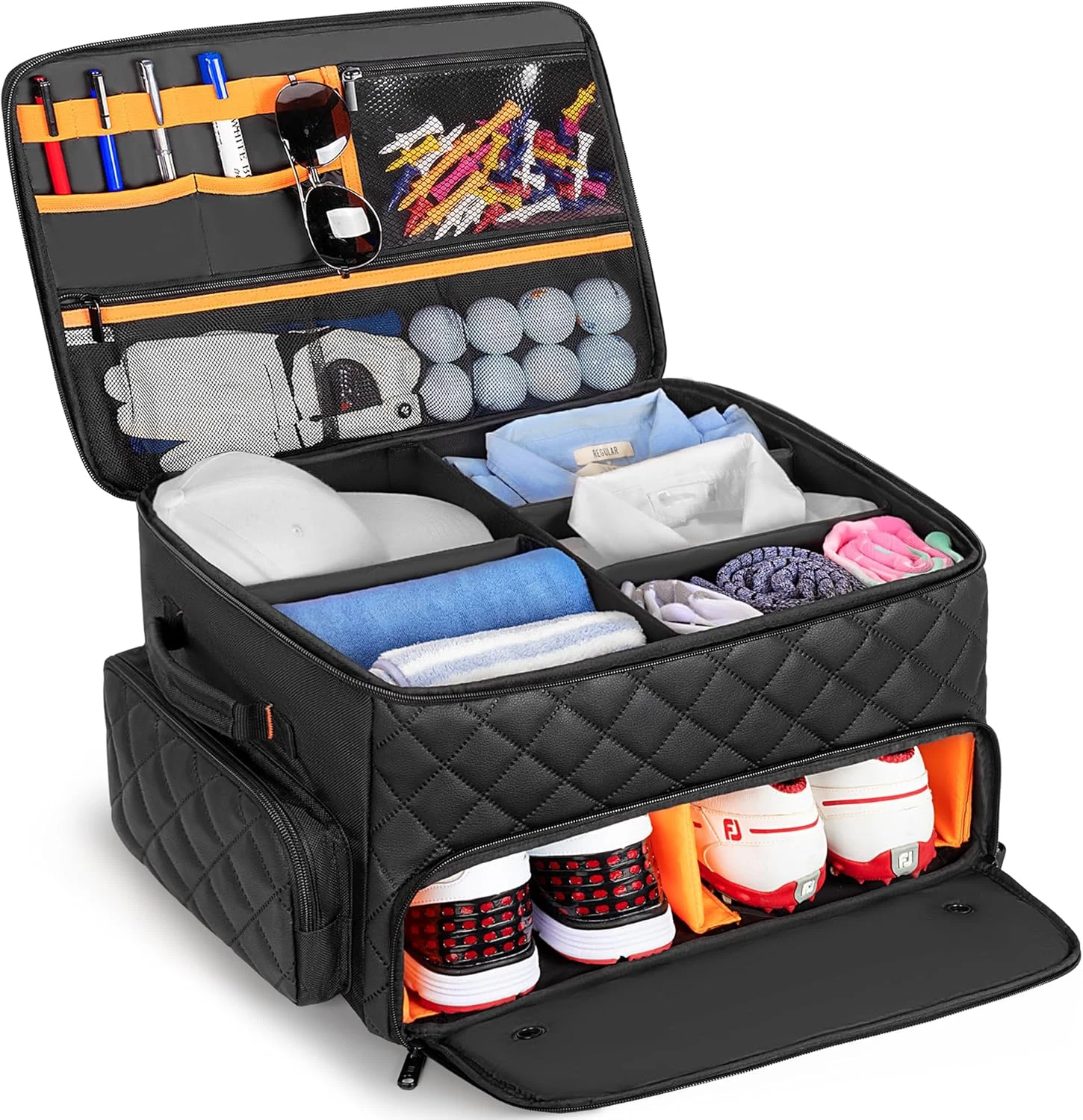 2 Layer Golf Trunk Organizer, Golf Car Storage Organizer with Individual Ventila