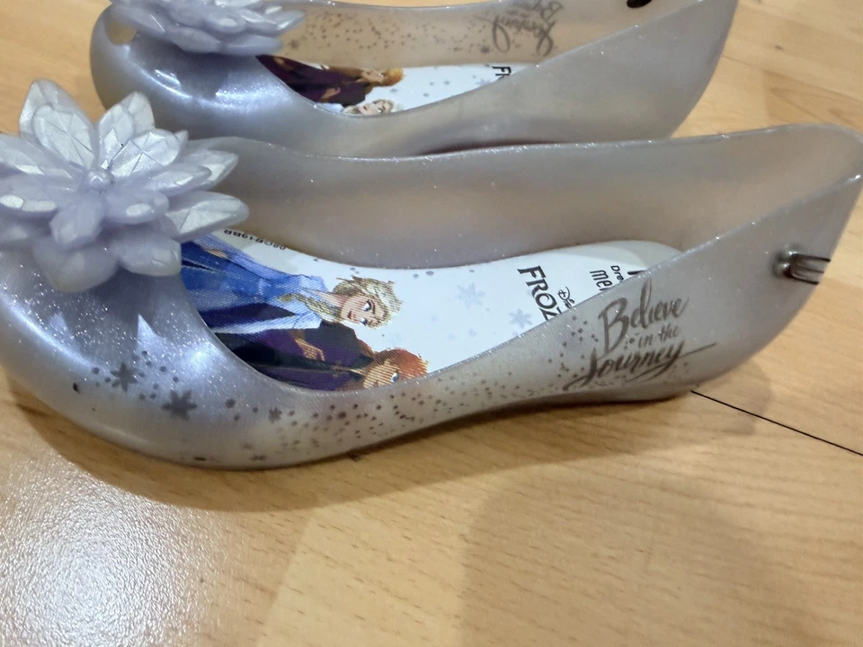 Mini Zapatos Melissa Niñas Mary Jane Disney Flor Congelada Brillo Talla 11 Niños Azul Foto 3 de 4