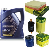 MANN-FILTER Inspektionspaket 5L Mannol Defender 10W-40 FüR Peugeot 206