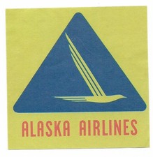 Vintage Luggage Label ~ ALASKA AIRLINES