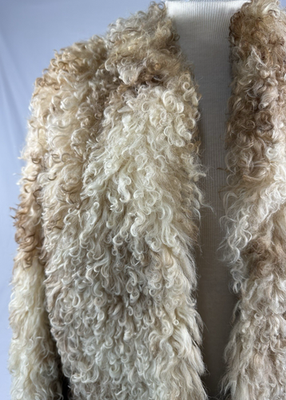 Vintage 1970s Curly Mongolian Lamb Fur Coat / Jacket Women's Y2k