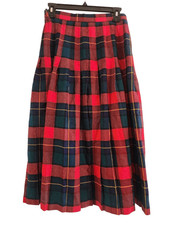 Vintage Preswick  Moore 100 wool tartan plaid pleated skirt size 10