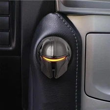 Car Engine Start Button Cover Alloy Key Ignition Switch Button Protective(Tan)