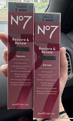 X2 No7 Restore & Renew Face & Neck Multi-Action Serum Firming Retinol 1.69 fl oz