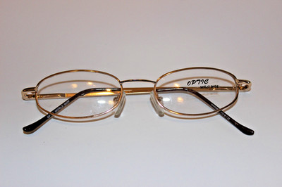 New Optic World W5004 Eyeglass Frames 47-19-135 G1 Gold Clear Glass for Rx