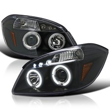 Black Fits 2005-2010 Chevy Cobalt 07-09 Pontiac G5 Led Halo Projector Headlights Black Fits 2005-2010 Chevy Cobalt 07-09 Pontiac G5 Led Halo Projector Headlights