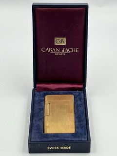 Vintager Caran d'Ache Lighter Gold Plated in Original Box c.1978 84 Untested