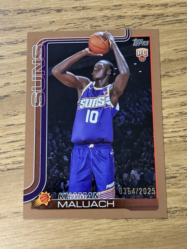 2025 TOPPS Khaman Maluach #210 Rookie Gold /2025 Rookie SP Suns