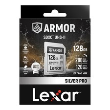 Lexar Armor Silver Pro Sdxc Uhs-Ii Memory Card 128Gb Silver Waterproof