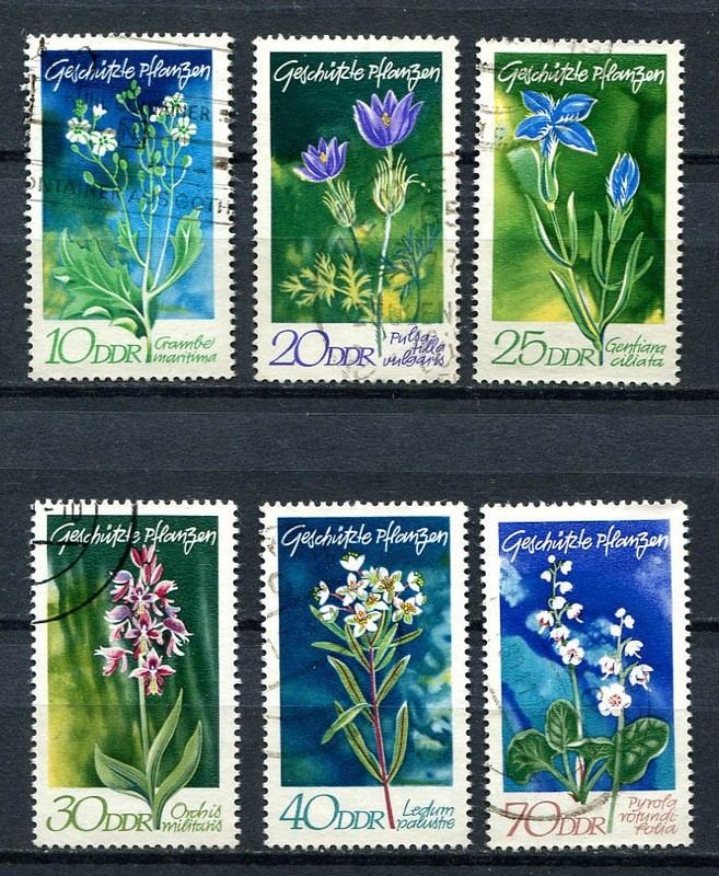 Germany - DDR : Protected plants set from 1970 - used