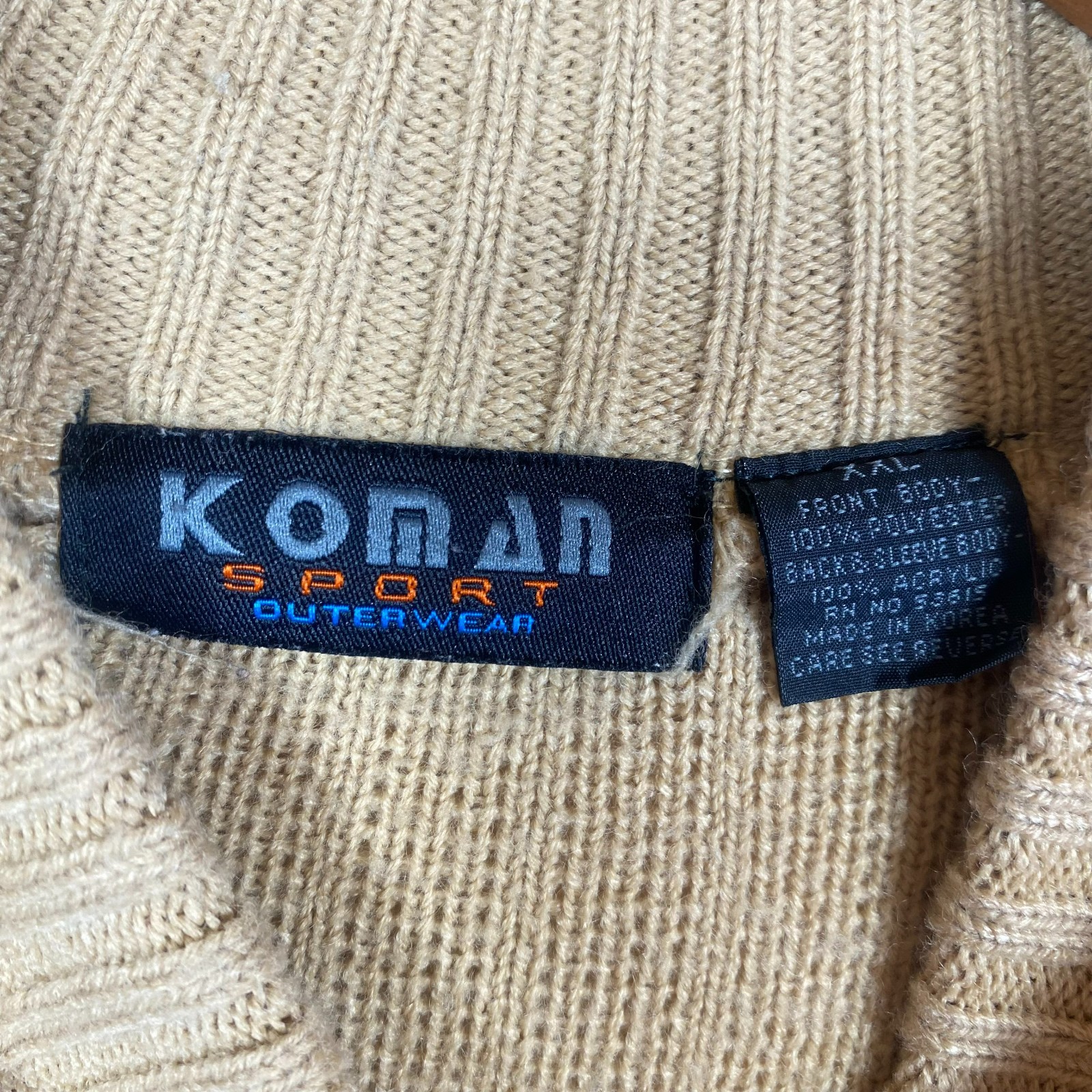 Vintage Koman Brown Patchwork Pullover Sweater Me… - image 3