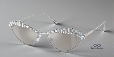 SWAROVSKI SK7009 40016G Silver Light Grey Mirror Silver 55 mm Women's Sunglasses