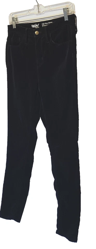 Jeans skinny Merona feminino veludo preto cintura alta 100% algodão tamanho 6/28 - Imagem 4 de 4