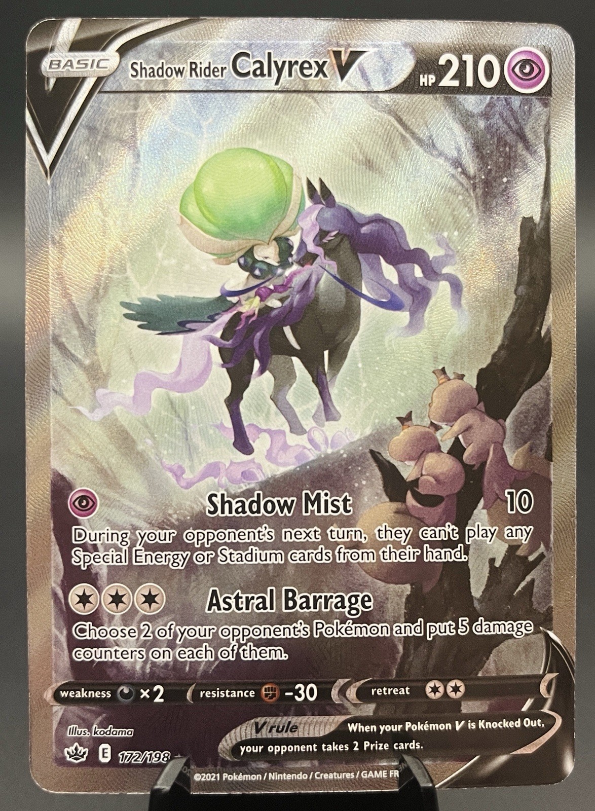 Shadow Rider Calyrex V 172/198 Chilling Reign Alt Art Full Art NM