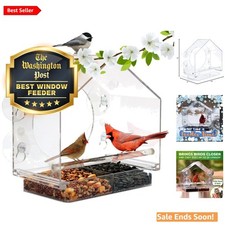Ultimate Window Bird Feeder - Weather-Resistant Acrylic, Easy-Slide Feed Tray
