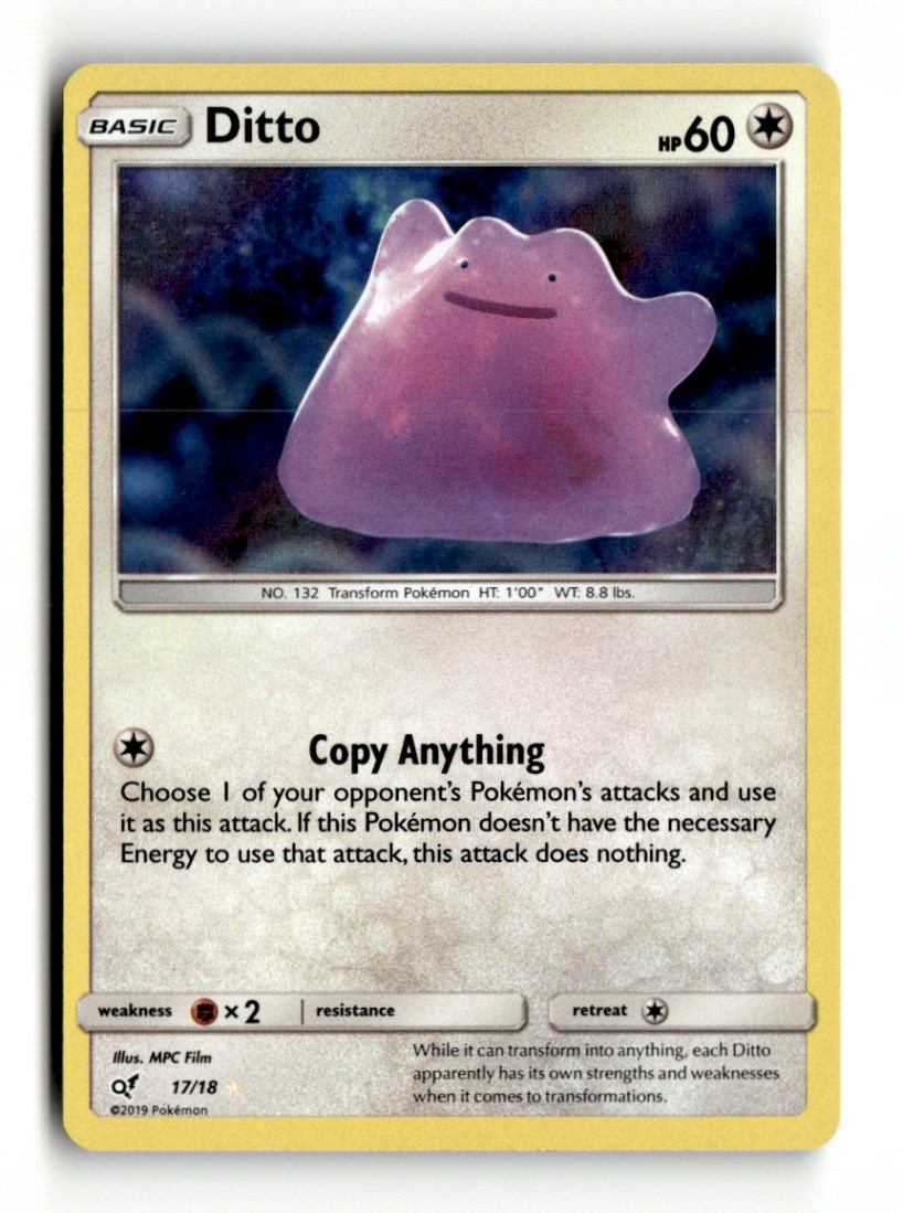 Ditto Holo Rare Detective Pikachu 17/18 LP Pokémon TCG