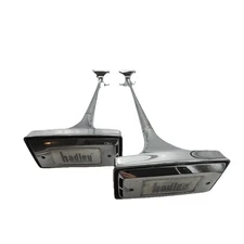 Pair of HADLEY chrome Roof Mount High Tone Air Horns & Base Mount H13720 26" 29"