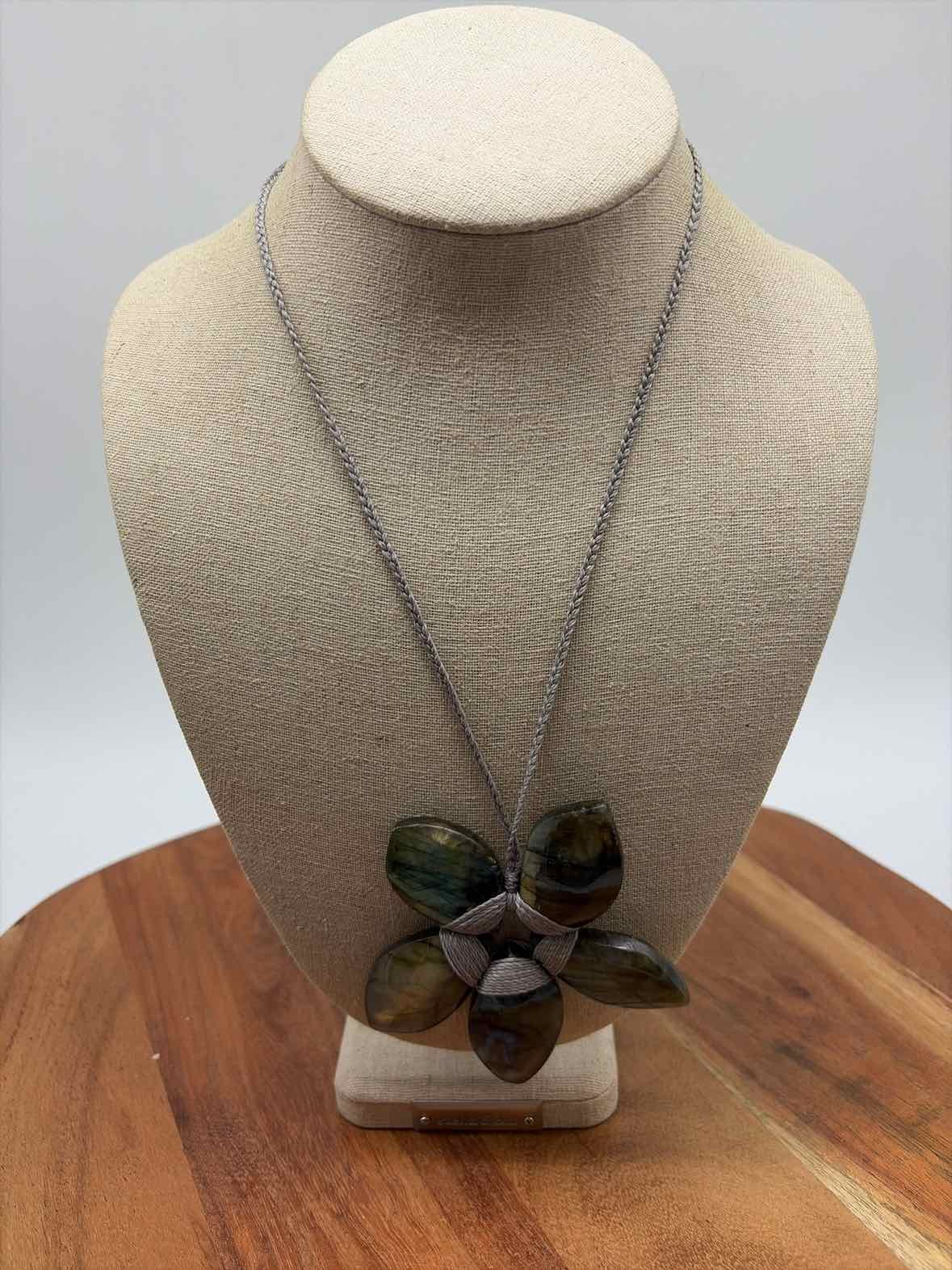 Navy Flower Statement Necklace - image 4