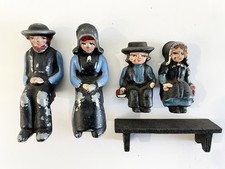 VTG Dalecraft Amish Cast Iron hand-painted Figures American Folk Art souvenir