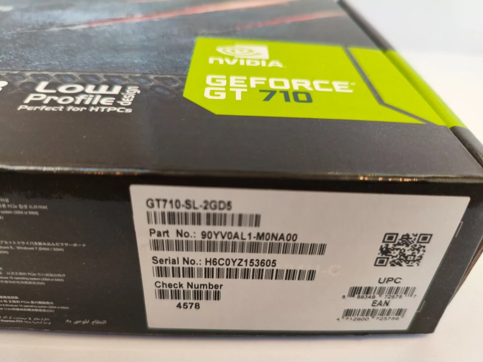 ASUS GeForce GT710 2GB GDDR5 PCIe Video Graphics Card GT710-SL-2GD5 BRAND NEW - Image 4 of 4