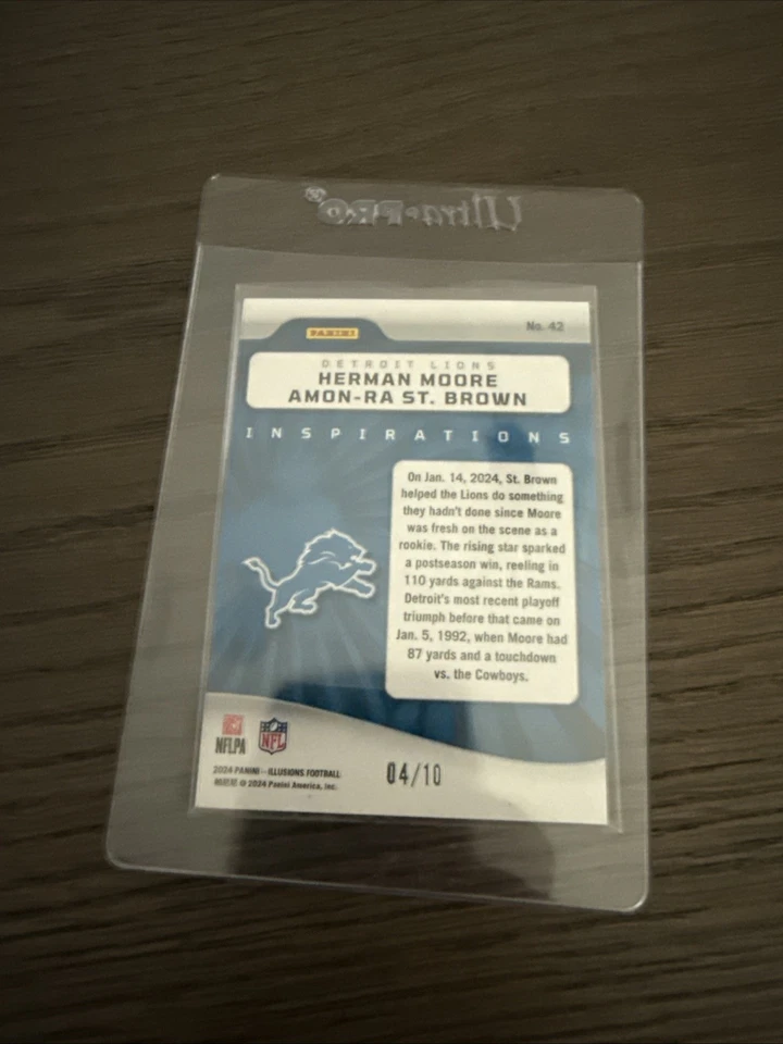 2024 Panini Illusions Inspirations Amon-Ra St. Brown, Herman Moore /10 - Image 3 of 4