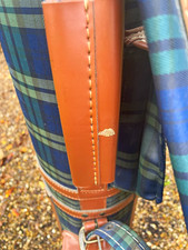 MacGregor Tartan Carry Golf Bag 2-Way Divider Shoulder Strap Faux Leather