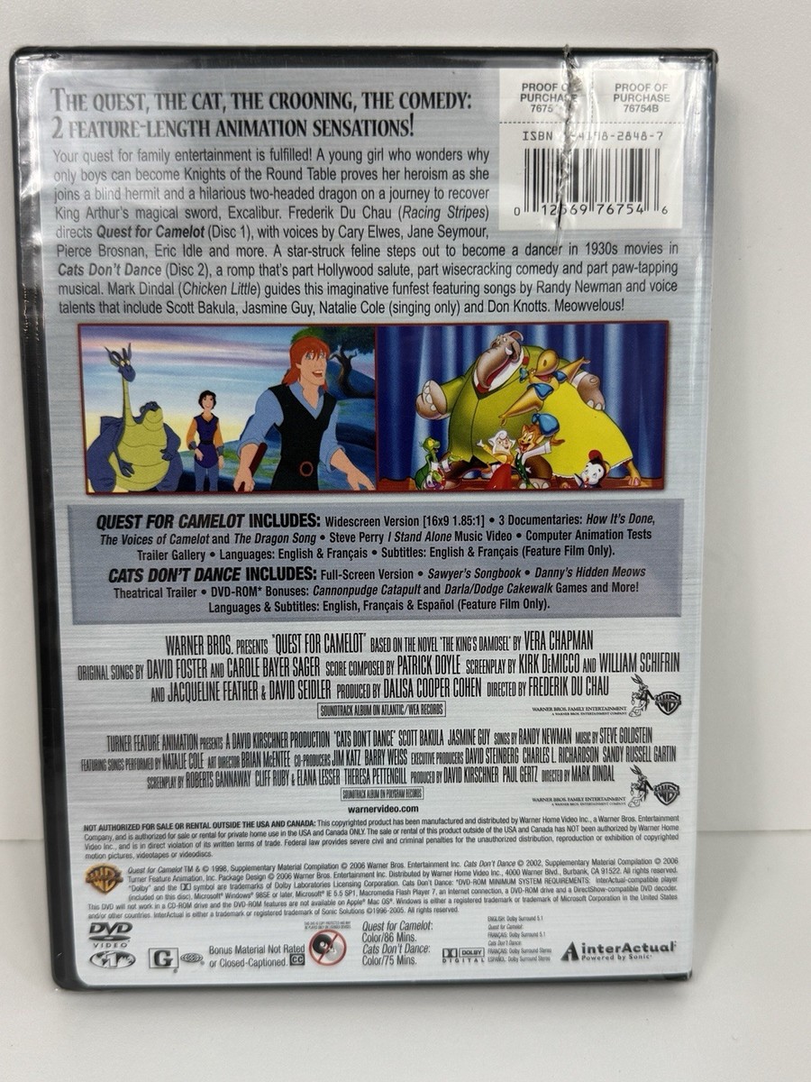 Quest for Camelot/Cats Dont Dance (DVD, 2006, 2-Disc Set) for sale