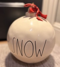 Rae Dunn Tabletop Ornament Large CHRISTMAS Ornament Style Decoration  SNOW  