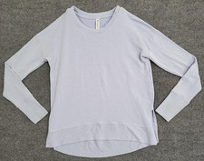 Athleta Sweatshirt Womens Small Purple Modal Stretch Fleece Crewneck Thumbholes