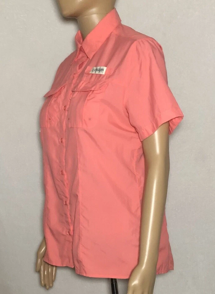 Magellan Fish Gear Women's Moisture Wicking Shirt Short Sleeve Coral XS - Image 3 of 4