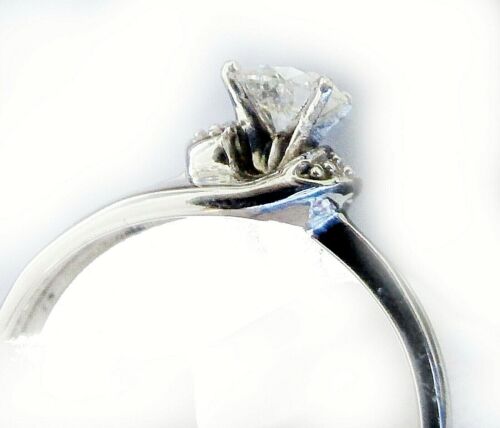 Anillo oro blanco 18cts, diamante certificado 0.51cts color F +6 diamantes peque - Imagen 4 de 12