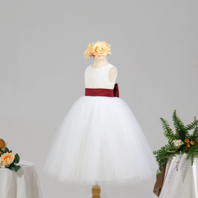 White Lace Flower Girl Dress Wedding Bridesmaid Dress Graduation Dress  Birthday | eBay