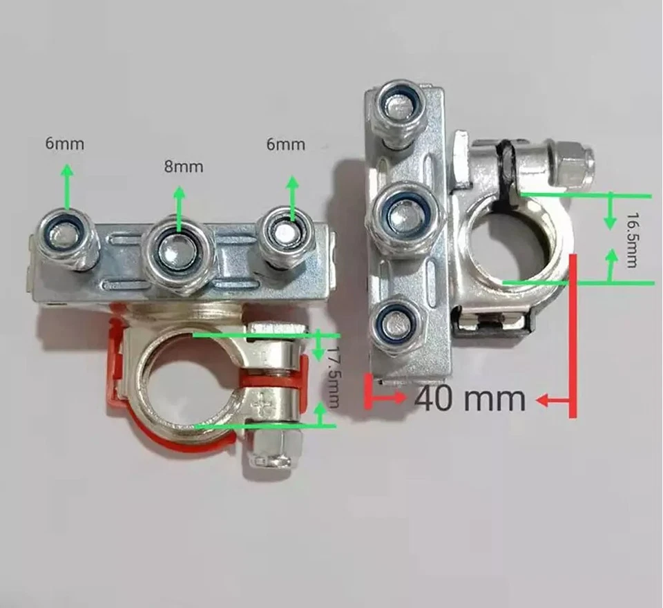 Abrazaderas de cables de conector rápido de terminal de batería automática de 3 vías negativo positivo Foto 2 de 4