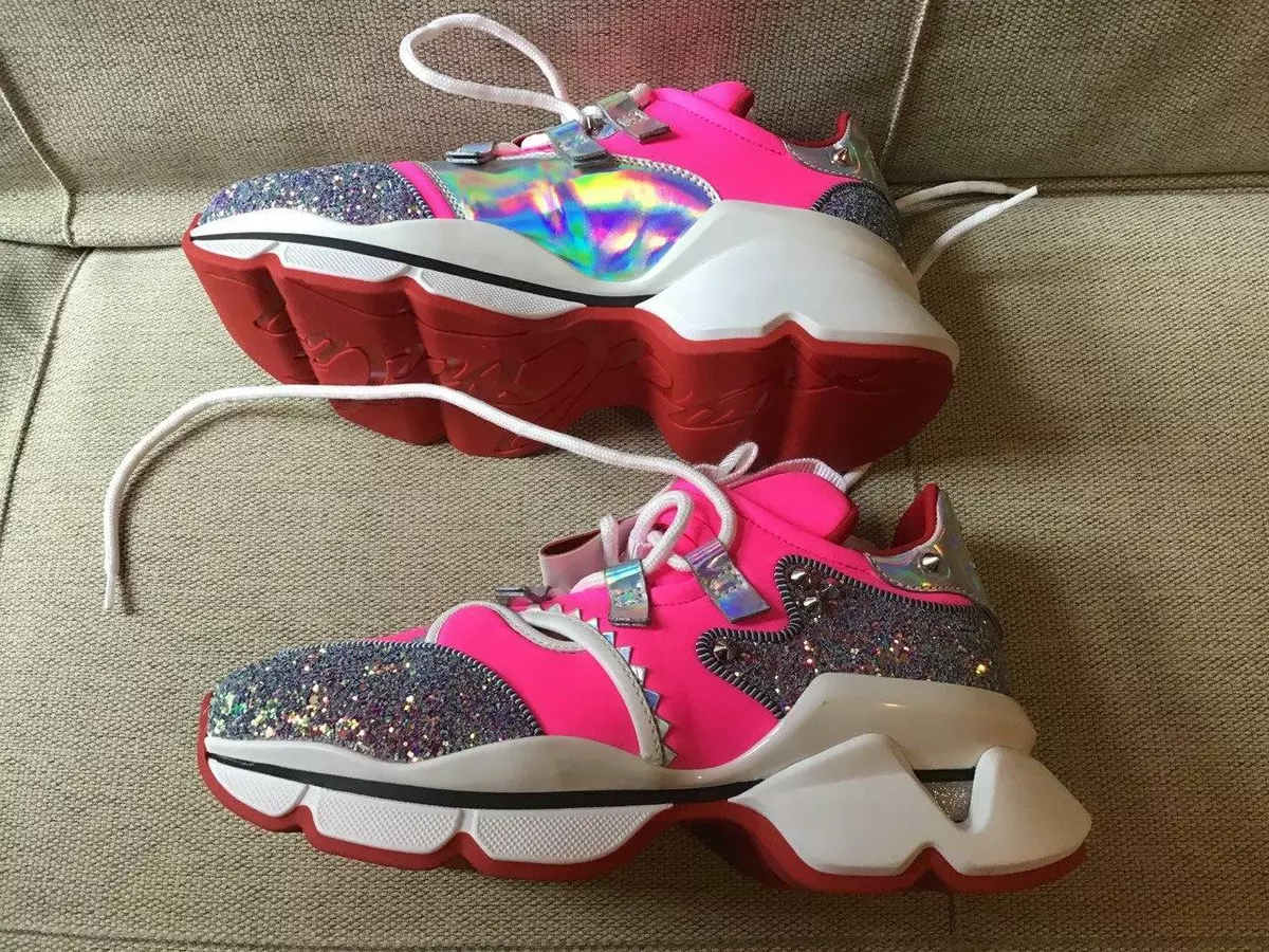 Christian Louboutin Red Runner Women s Glitter Sneakers