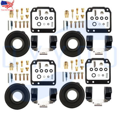 4x Carburetor Rebuild Kit For Yamaha XJ550 Maxim 550 (1981-1983) – Includes Diaphragm & Float