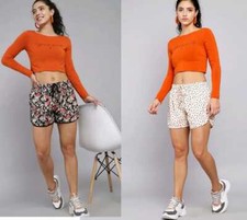 Trending women's soft comfort shorts combo pack of two size -Large
