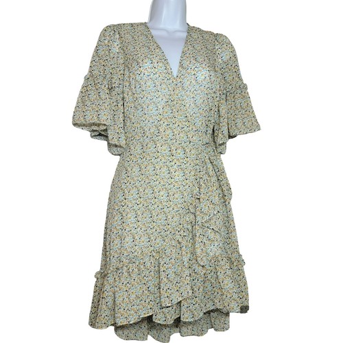 Chelsea & Violet floral print dress ruffled hem Green Sleeveless Lined XS  NWT | eBay